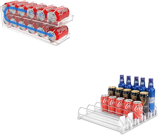 Rolling Soda Can Dispenser for Refrigerator and Automatic Soda Can Organizer for Refrigerator Can Dispenser