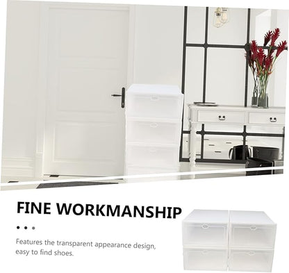4pcs Thickened Plastic for Men Stackable and Storage for Home Organization for Shoes and Sundries