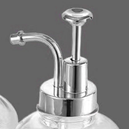 Asixxsix Coffee Syrup Dispenser, 500ml Clear Thickened Glass Soap Dispenser Bottle with PP Press Pump, High and Low Temperature Proof, Syrup Containers for Maple Honey (Silver Pump Head)