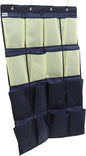 The Door Hanging Shoe Organizer 16 Pockets Oxford Cloth Hanging Shoe Bag Pouch for Closet Wall Storage Bedroom Door Holder Blue Yellow