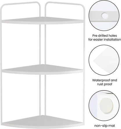 Forest Angle Bathroom Counter Organizer,Countertop Organizer,Vanity Organizers,Bathroom Storage,Bathroom Sink Caddy,Counter Shelf,Corner Counter,Corner Shelves(White)