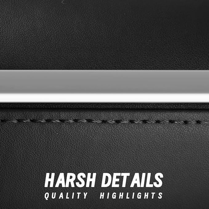 Leather Tie Case Box Organizer for Men's Necktie and Bow Tie Storage Travel Gift Box (long button, Black, 4.3" x 3.3" x 3.3")