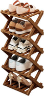 YYW Bamboo Shoe Rack for Entryway, Free Free Standing Shoe Racks Shelf Closet, Widen Foldable Vertical Shoe Storage Organizer for Living Room