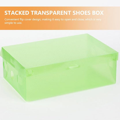 Milisten 7pcs Colored Pp Shoe Storage Boxes with Thickened Flip Lid Stackable Shoe Organizers 27.5x18x9.5cm Foldable Containers for Men Women and ’ Closet Organization