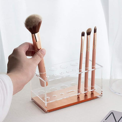 Moosy Life Makeup Brush Holder Organizer, Brush Holder for Vanity, Acrylic Makeup Brush Organizer Countertop Makeup Brush Drying Rack, 12 Slots Acrylic Holder