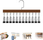 Closet Organizer with 10 Clips, Space Saving Hanging Closet Organizer, Legging Hanger for Closet Organizer with 10 Clip for Storing Jeans, Legging, Shorts (Vintage-12 Clips, 1PC)