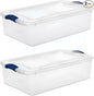32 Quart Storage Bins with Lids, 2-Pack, Clear Plastic Stackable Tote Box Containers for Under-bed Home Organization