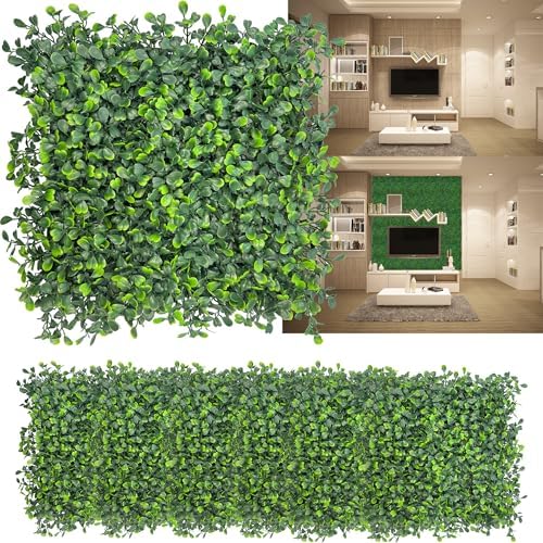 10"x10" (12 Pieces) Artificial Grass Wall Decoration Backdrop Panels by DOPGIB