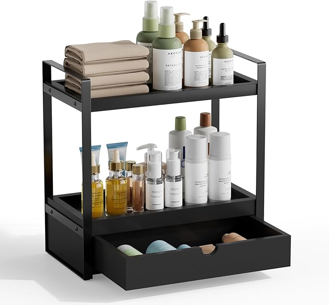 Boulphia 2-Tier Bathroom Organizer (Black - New)