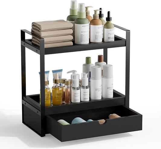 Boulphia 2-Tier Bathroom Organizer (Black - New)