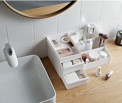 Makeup Organizer With Drawers, Bathroom Countertop Organizer for Cosmetics, Vanity Storage for Lipstick, Brushes, Lotions, Eyeshadow, Nail Polish and Jewelry