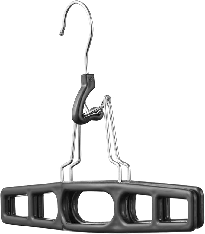 DEILSY™ Pants Hangers Skirt Hanger Pant with Locking Hook Versatile Skirt Hangers for Closet Organization Black Jean for Men and Women Heavy Duty 10 Pack