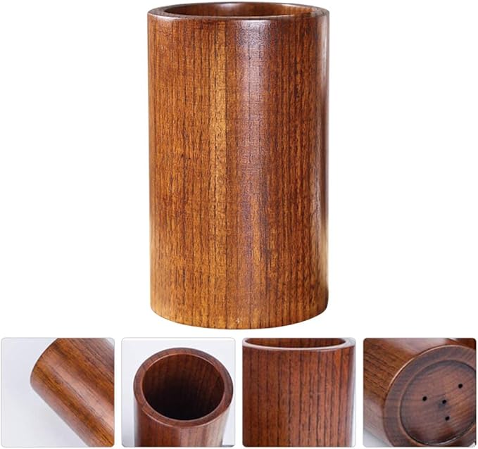 Cabilock Wooden Chopsticks Holder Utensil Organizer for Kitchen Countertop Storage - Multi-Functional Large Capacity Canister