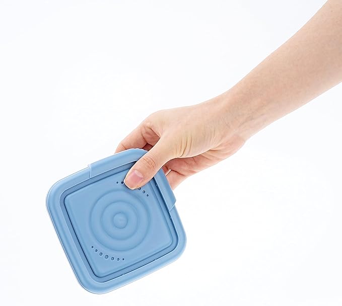 Soap Dish, Square Soap Travel Case with Drainage Layer, Leak-Proof Soap Container for Gym, Bathroom, Traveling, Camping, Soap Bar Shampoo Holder for Shower (Blue)
