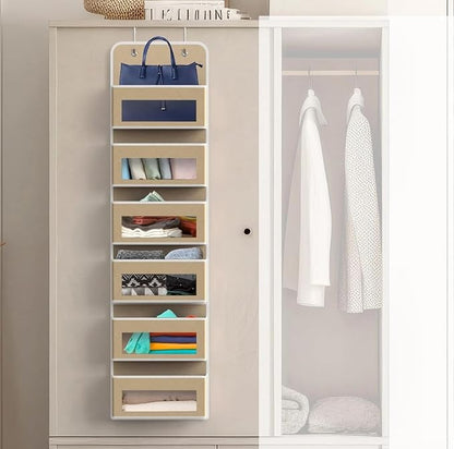 for 6 Clear Window Pocket Over Closet Door Storage Hanging