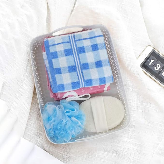 A4 Paper Tray, Plastic Storage Basket Trays, White, Set of 6