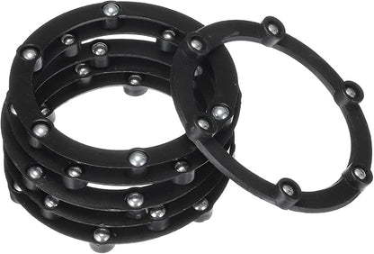 MECCANIXITY 3inch Rotating Swivel Stand with Steel Ball Bearings Annular Lazy Susan Base Turntable for Kitchen Corner Cabinets, 69 x 55mm Black Pack of 6