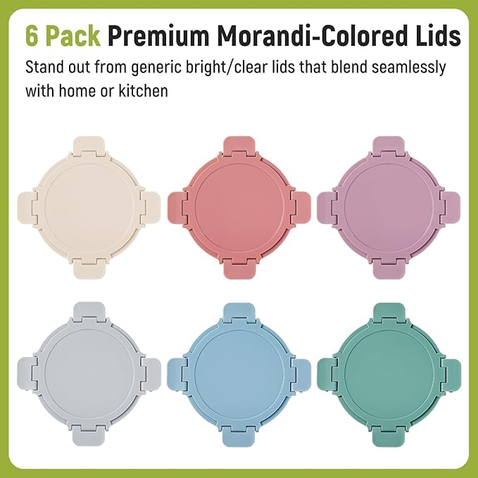 [UPGRADED LID] 6 Sets 3 Cup/24oz Borosilicate Glass Food Soup Containers with Lids, Meal Prep Storage Bowl Jars for Leftover Meal Lunch Oats Fruit Deli Salads - Microwave, Oven, Freezer Safe -BPA Free