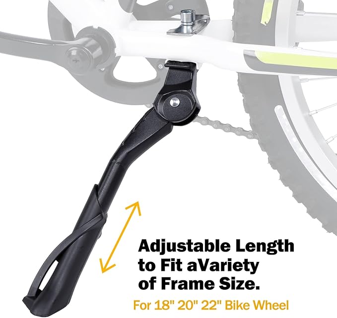 Cyfie Bike Kickstand for Kids Bike 18 20 22 inch Wheel, Center Mount Bicycle Kick Stand, Adjustable Child Kickstands for 18" 20" 22" Adult Mountain Road Bike