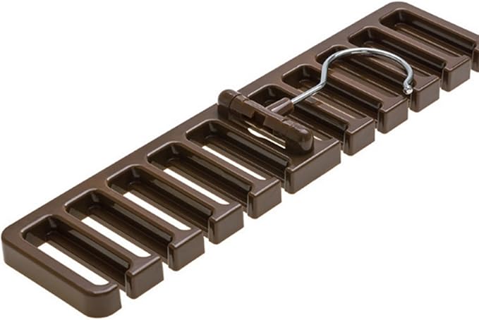 DayCount® Pack of 2 Tie Belt Organizer Storage Rack, Multifuction Rotating Ties Scarf Hanger Holder Closet Organization Wardrobe Finishing Rack for Men and Women (Brown)