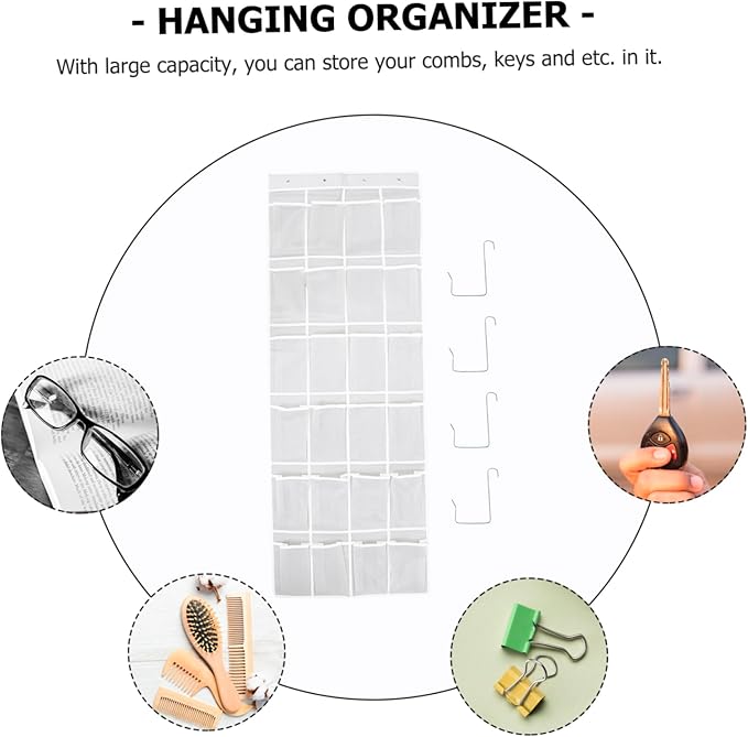 Unomor Hanging Wall Storage Bag Door Storage Organizer Practical Sundries Organizer for Home