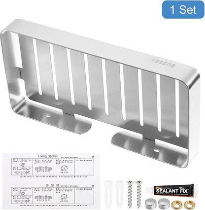uxcell Soap Dish Holder, 304 Stainless Steel Soap Bar, Wall Mounted Soap Tray with Installation Kits, Soap Saver for Shower Kitchen Counter (Brushed Silver)