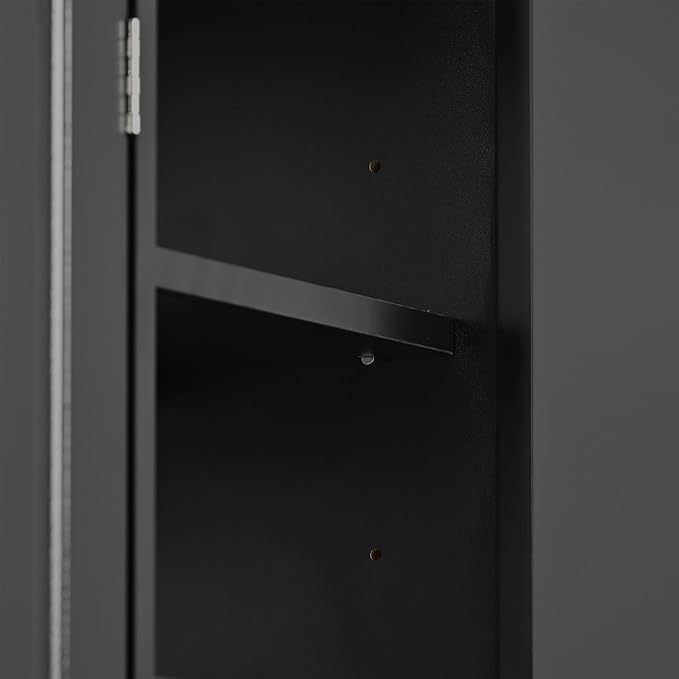 Shoe Cabinet with Adjustable Shelves, Minimalist and Modern Shoe Storage Organizer with Cabinets and Drawer, Space-saving Design Shoe Rack for Various Sizes of Shoes (Black-Customized Shelves 8)
