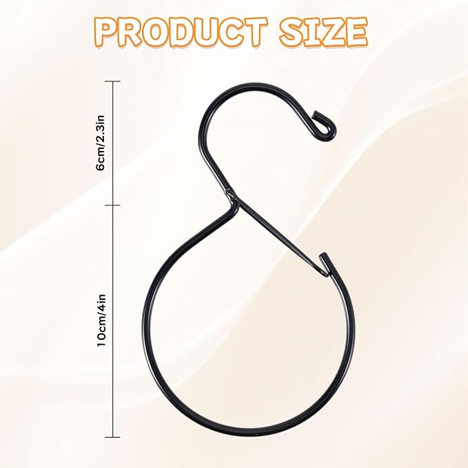 Belt Ring Hanger, 8 Pack Space-Saving Belt Organizer for Closet, Rust-Resistant Hanger forBelts, Scarves, Ties and Accessories, Multi-Purpose Closet Storage, Black (8PCS)