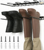2 Pack Boot Racks, Wader Hangers for wall, Metal Wall Mounted Shoe Racks, 4 Pair Boot Organizer for Cowboy shoes Boots Trays for Closet, Entryway, Indoor, Garage Entryway,Garage