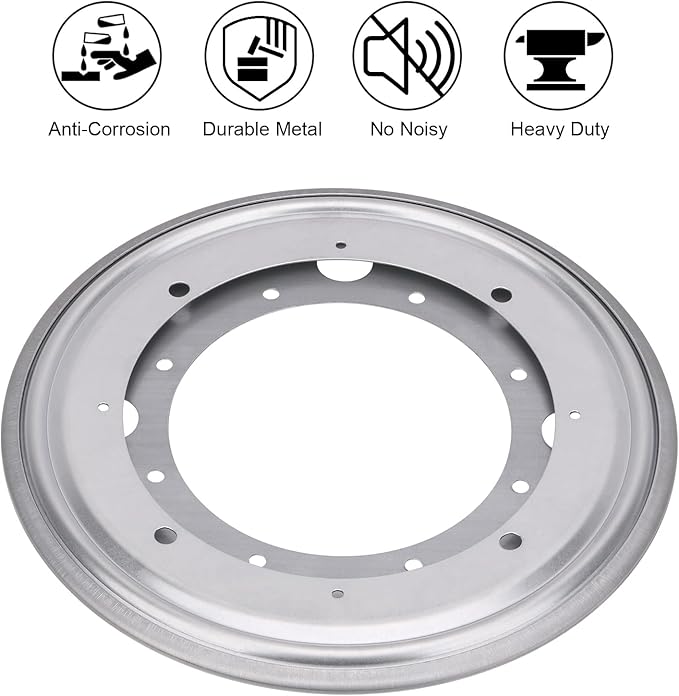 9" Round Lazy Susan Turntable Bearing Plate 5/16”Thick Lazy Susan Hardware, Rotating Swivel Plate with 750 lb Load Capacity, Lazy Susan Turntable Base for Table, Serving Tray, Kitchen