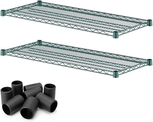 2 Pack Green Additional Wire Shelf for 18" x 42" Shelving Units, Replacement Shelves for Wire Rack