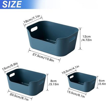 OWill 12-Pack Mixed Plastic Storage Bins and Baskets for Efficient Home Classroom Organization - Small Containers in Multiple Colors for Kitchen, Cupboard Box, Bathroom Organizer on Shelves and Tubs