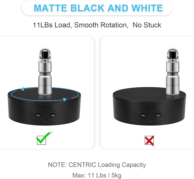 Motorized Rotating Display Stand, 5in/11lbs Load, 360° Rotating Platform for Jewelry Watch 3D Models Cake, Electric Spinning Display Stand for Live Show, Products Video shoot