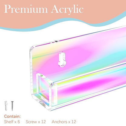 FEMELI Nail Polish Wall Rack (Iridescent, 15 inch)
