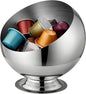 Coffee Pod Holder - Large Capacity Metal K Cup serve for Nespresso Pod Storage Container with Silver Finish, Multi-Use Creamer & Candy Bowl for Countertop, Coffee Bar Accessories(Silver)