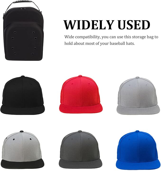 Tofficu Baseball Hat Display Case Baseball Hat Case Hat Box Baseball Caps Carrier Case Hat Case For Travel Home Organize Black Baseball Hat Travel Case