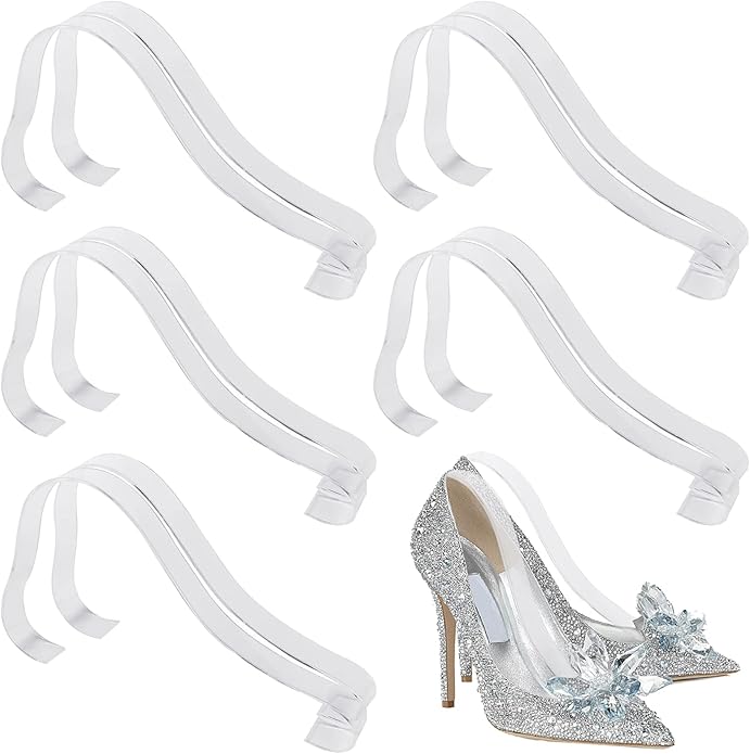TXIN 10 Pcs/5 Pairs Acrylic Clear Sandal Shoes Display Stand Inserts Holders Shoe Display Rack Shoe Support For Women's Shoes
