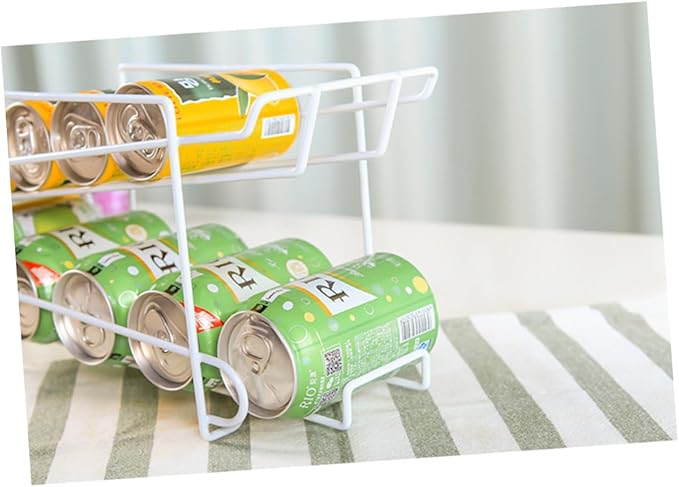 1PC Iron Soda Can Holder Portable Beer Rack Organizer for Home Kitchen Stackable Beverage Dispenser for Bar Office and Living Room Storage