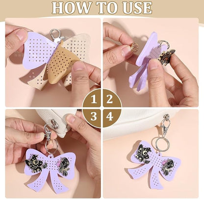 BENECREAT 8Sets Acrylic Pin Display Keychain, Acrylic Brooch Display Trays with Brass Jump Rings & Alloy Clasps for Badges Brooches & Enamel Pins Organizer, Shape Style