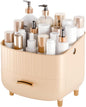 Makeup Organizer Countertop Vanity with Drawers Cosmetic Skincare Bathroom Storage Gift for Women Teens Girls (Beige)