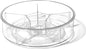BINO Plastic Round Turntable Organizer with 6 Compartments - Clear | Spinning Divided Turntable Container | Rotating Organizer Storage for Bottle Condiments Fridge Kitchen Counter Pantry Bathroom