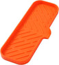 MicoYang Silicone Bathroom Soap Dishes with Drain Spout-Bathroom and Kitchen Sink Organizer,Sponge Holder,Dish Soap Tray,Perfect for Dispenser,Scrubber,Bottle,Cup on Sink or Counter-Orange 12"×4"