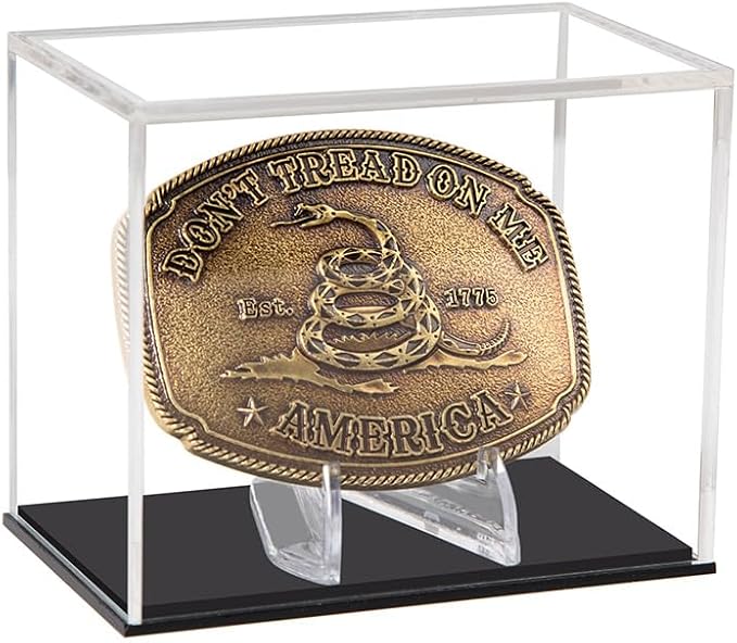 Belt Buckle Display Case Stand Holder Clear Acrylic Box Protected Cabinet Shelf Rack Protection Storage Cover Collections