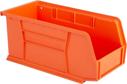 Hudson Exchange 11" x 5-1/2" x 5" (12 Pack) Plastic Stackable Storage Bin and Hanging Container, Orange