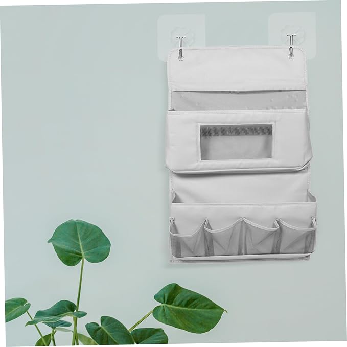 Door Organizer Behind Door Storage Bag Hanging Pouch for Home Wall Storage Bag Gray Layers