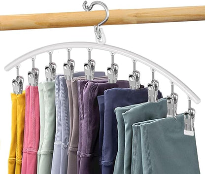 2Pcs Legging Organizer for Closet,Stainless Steel Legging Hanger,Large Capacity Yoga Pants Hanger,Saving Space,Hanging Closet Organizer for Yoga Pant,Jean,Short,Slack,Skirt,T-Shirt,Tie