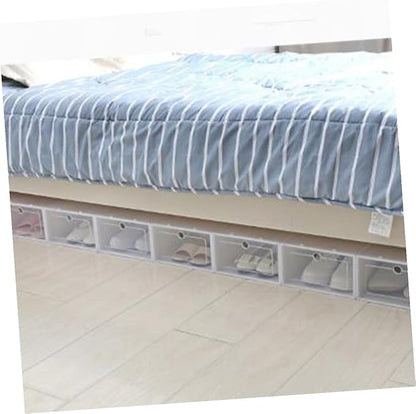 BESPORTBLE 12pcs Large White Stackable Plastic Shoes Storage Boxes Thickened Shoe Containers for Closet Organization and Storage