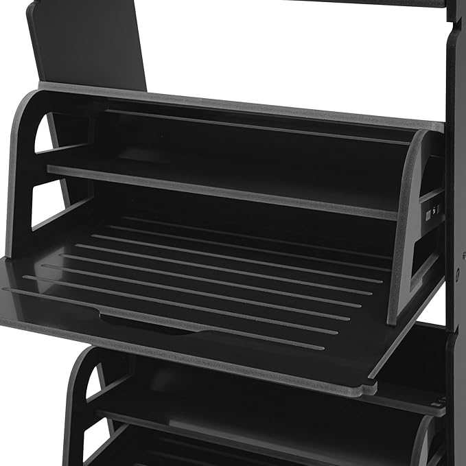 Free Standing Shoe Rack for Entryway, Hidden Narrow Shoe Storage Cabinet w/2 Flip Drawers, Shoe Organizer Cabinet for Bedroom Hallway Home Apartment (Black)