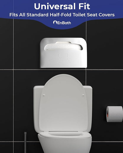 Commercial Toilet Seat Cover Dispenser Wall Mount (2-Pack), White Half-Fold Toilet Seat Cover Holder for Bathroom/Restroom
