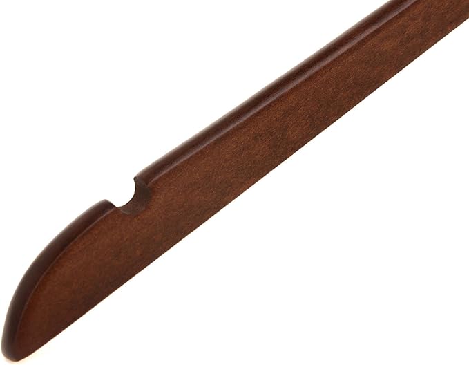 Quality Semi Curved Wooden Suit Hangers, 80-Pack Smooth Finish Solid Wood Coat Hanger with Swivel Hook, Jacket, Pant, Dress Clothes Hangers (Walnut - Chrome Hook, 80)